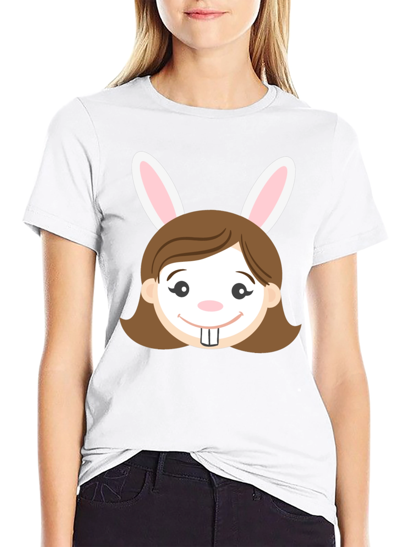 Bunny Girl Graphic T-Shirt - Easter Fun!