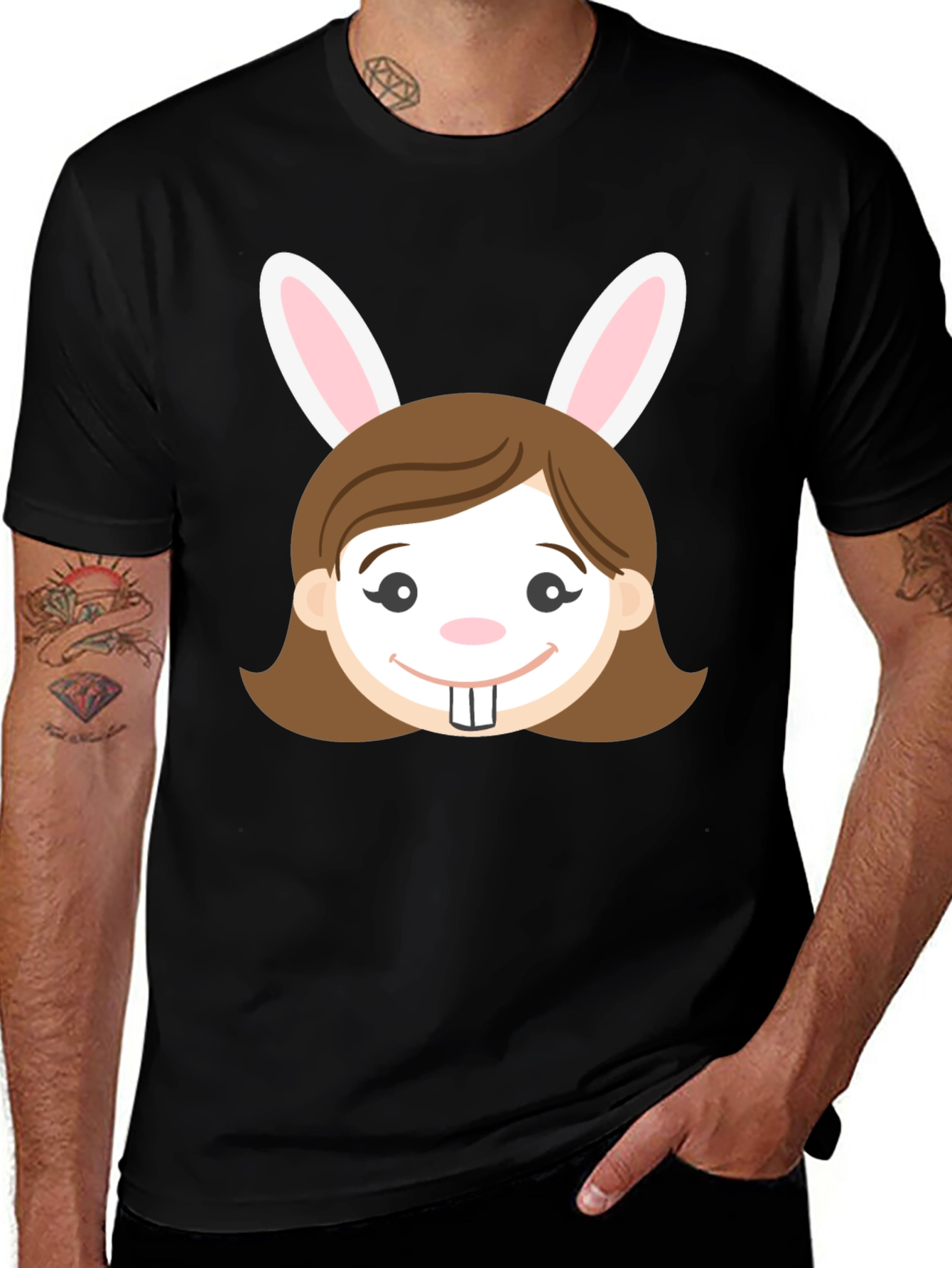 Bunny Girl Graphic T-Shirt - Easter Fun!