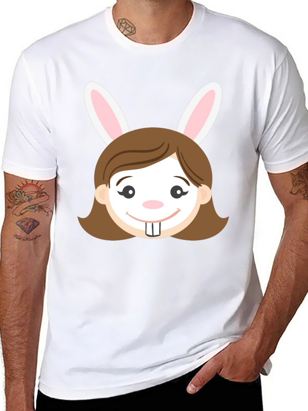 Bunny Girl Graphic T-Shirt - Easter Fun!