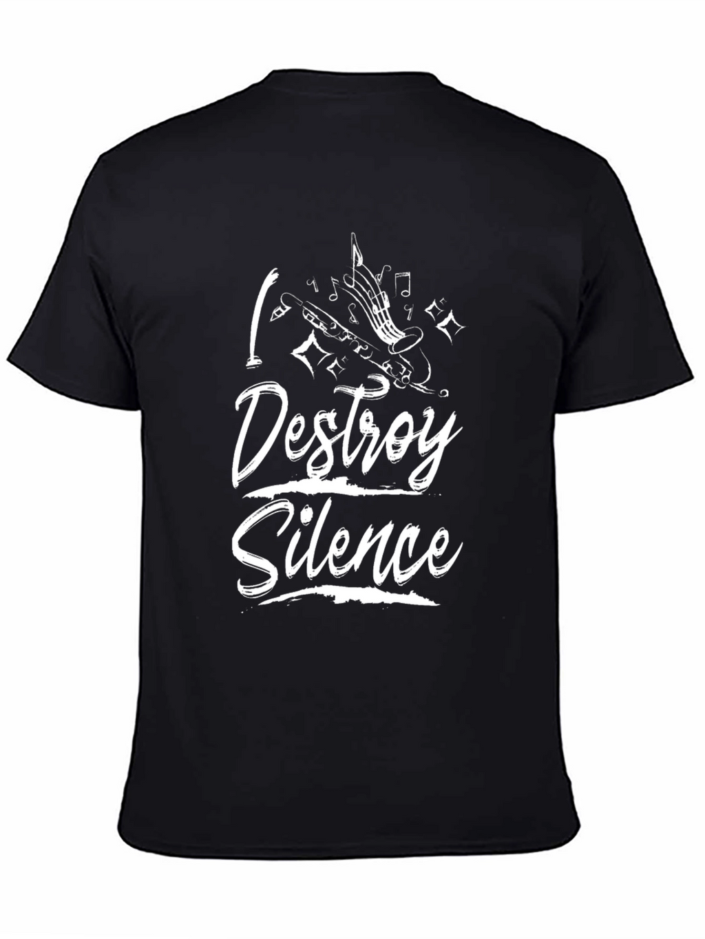 I Destroy Silence Music Lover Black T-Shirt