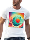 Abstract Floral Graphic Print Black T-Shirt