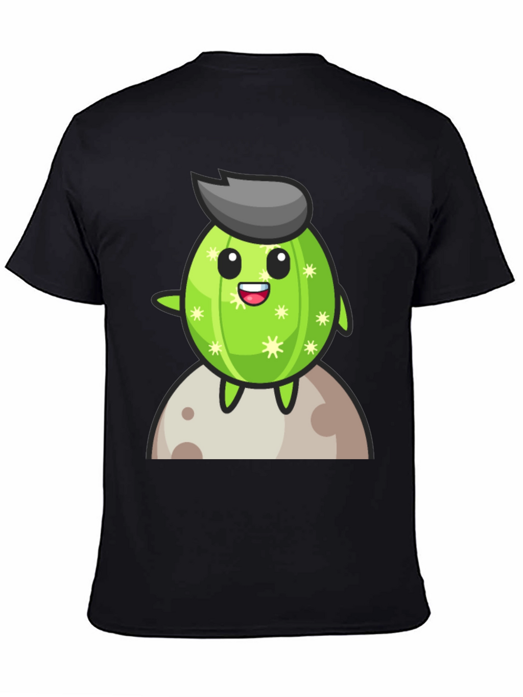 Cartoon Cactus on the Moon T-Shirt