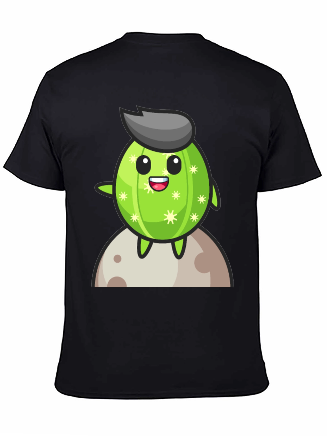 Cartoon Cactus on the Moon T-Shirt