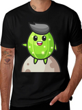 Cartoon Cactus on the Moon T-Shirt