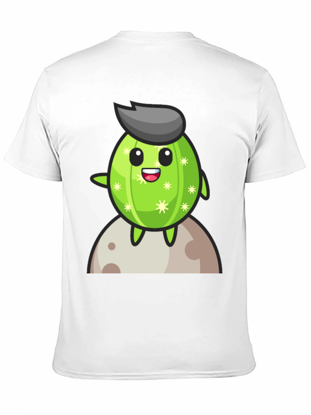 Cartoon Cactus on the Moon T-Shirt