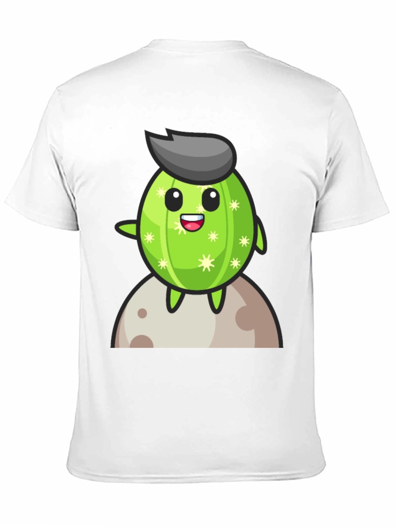 Cartoon Cactus on the Moon T-Shirt