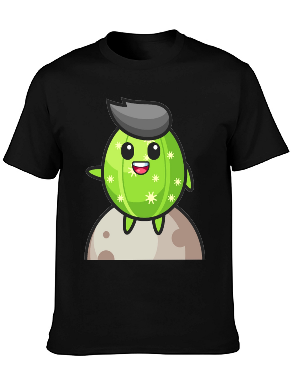 Cartoon Cactus on the Moon T-Shirt