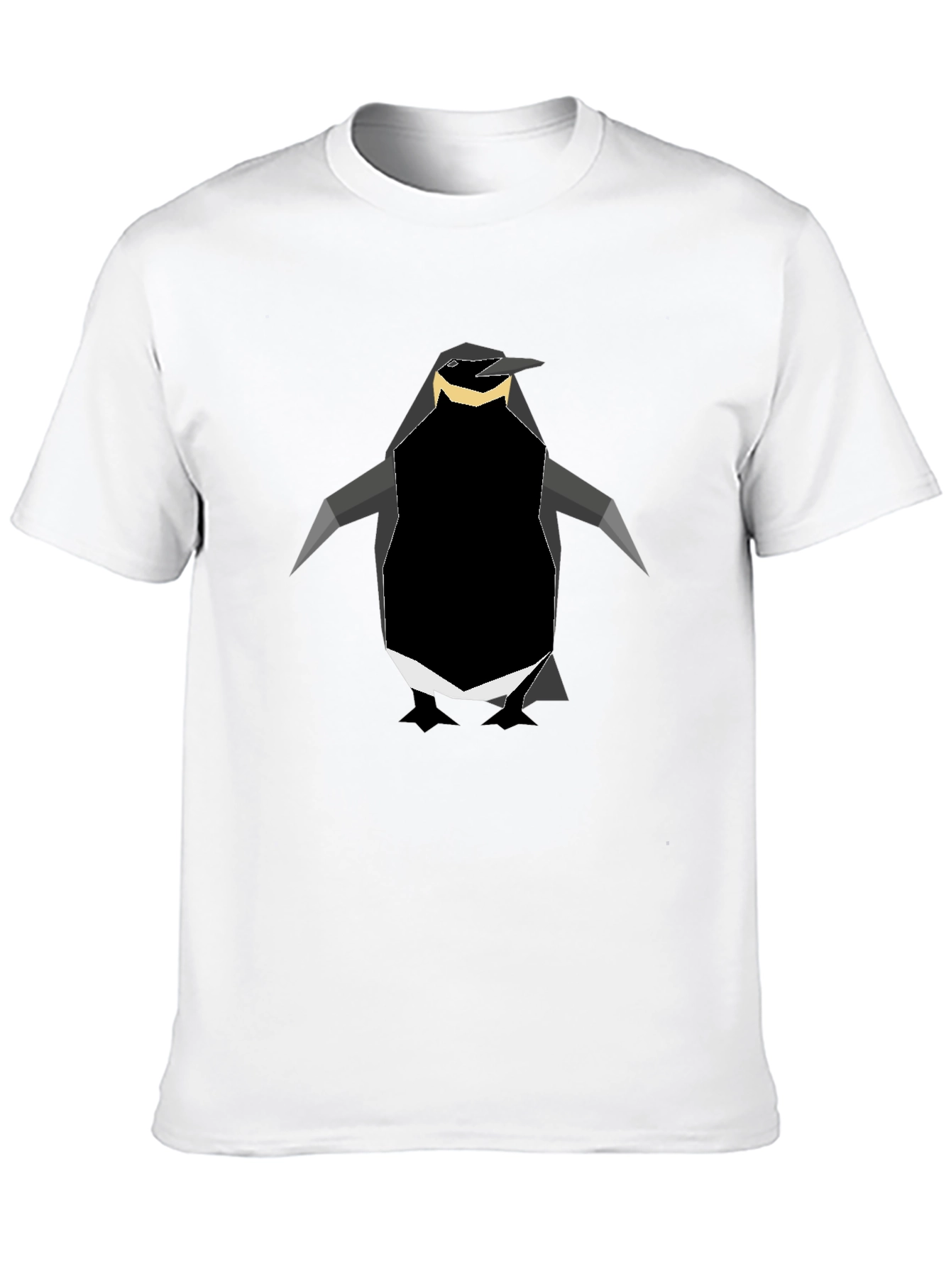 Geometric Penguin Graphic Tee - Black