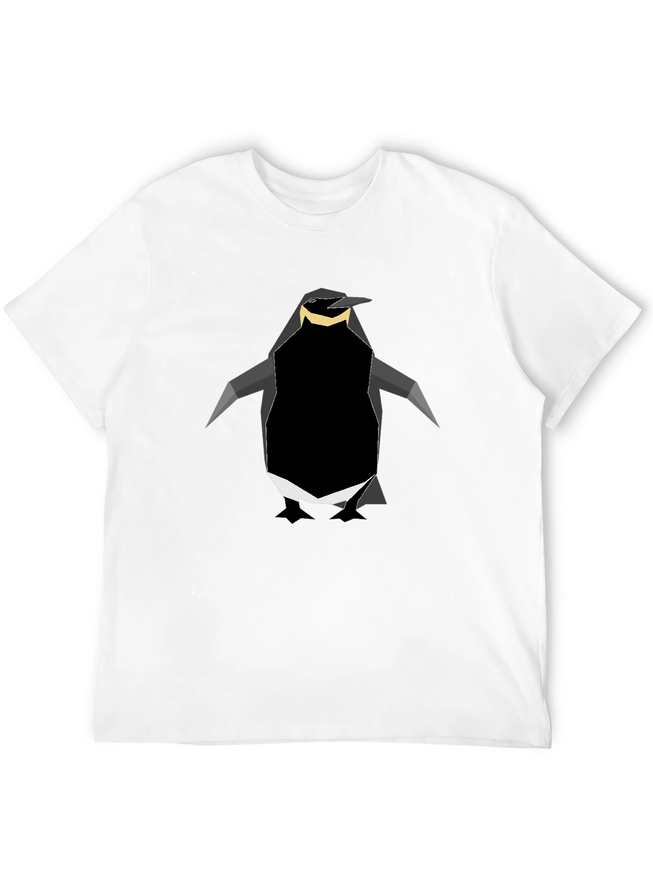 Geometric Penguin Graphic Tee - Black