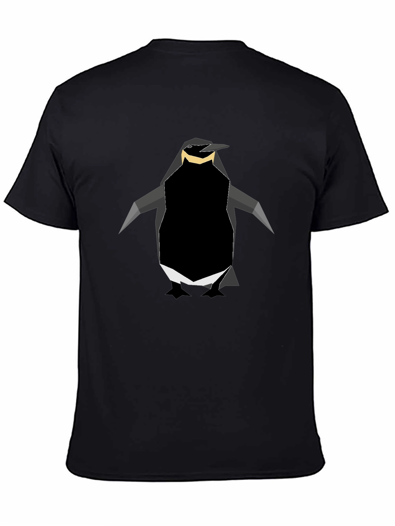 Geometric Penguin Graphic Tee - Black