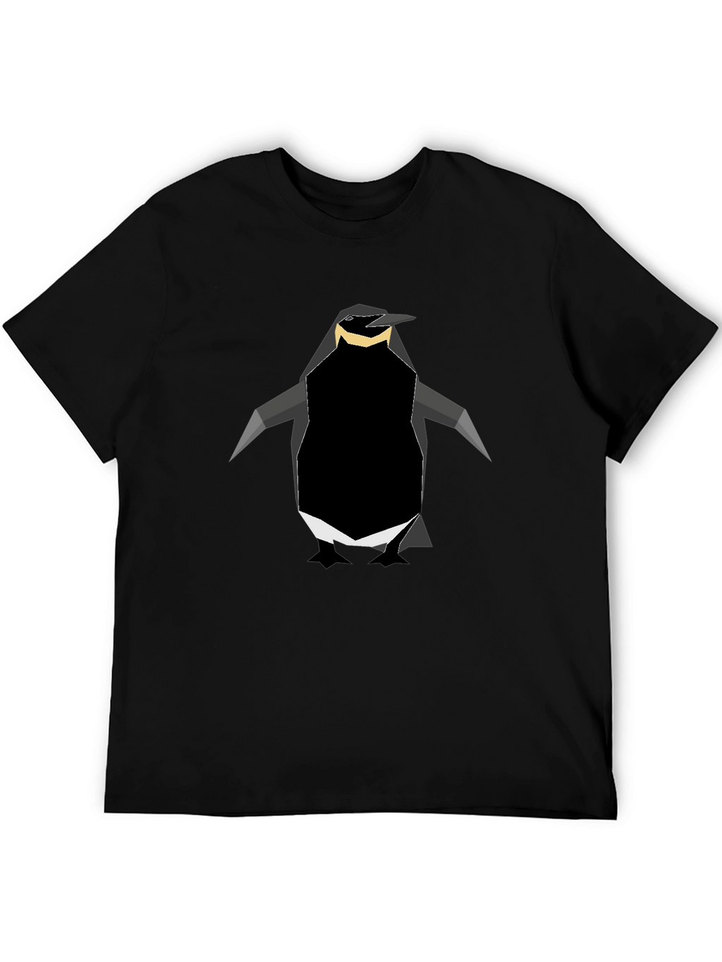 Geometric Penguin Graphic Tee - Black