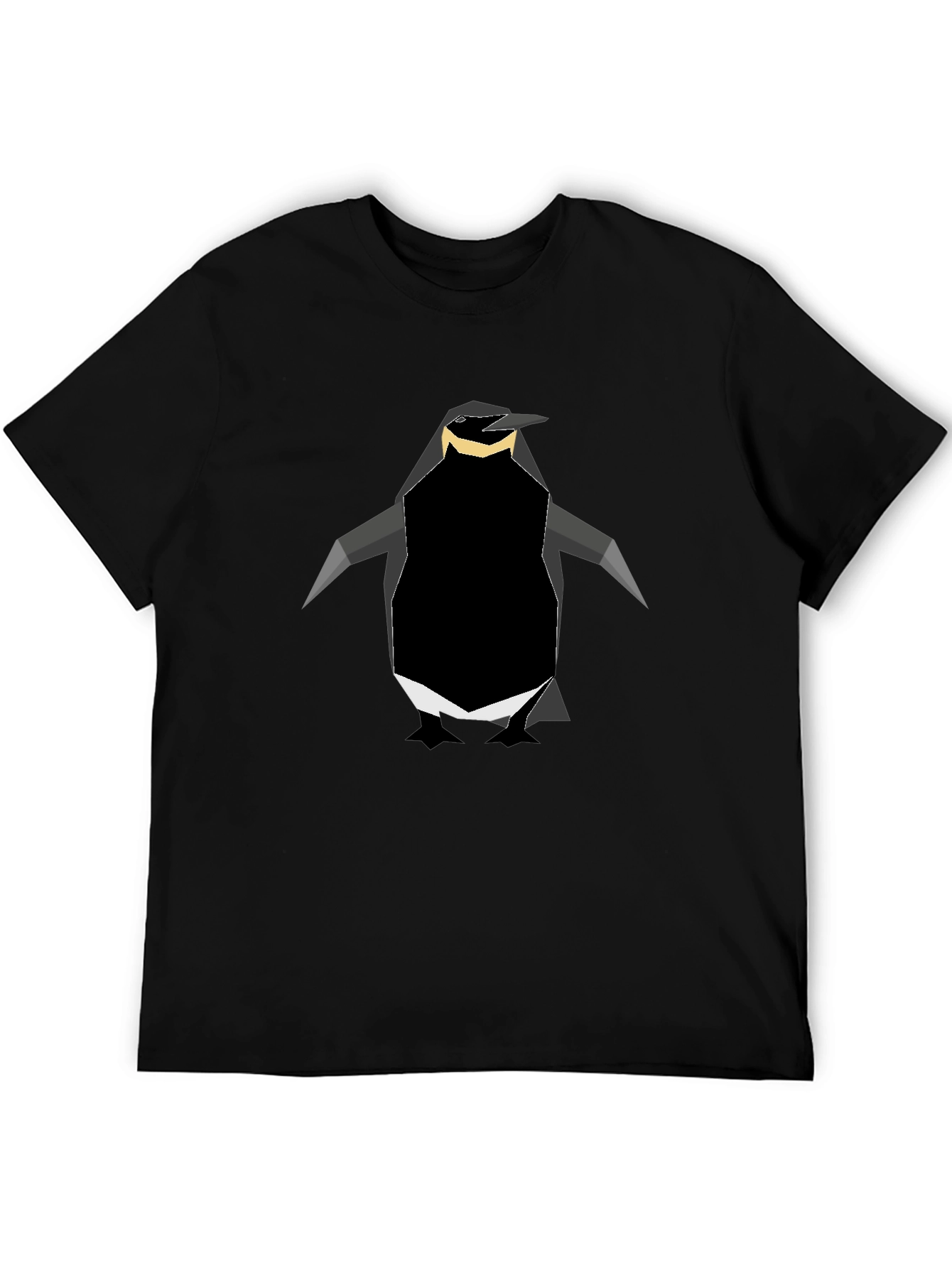 Geometric Penguin Graphic Tee - Black