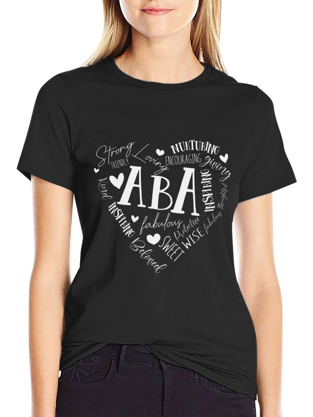 ABA Heart Word Art Graphic T-Shirt