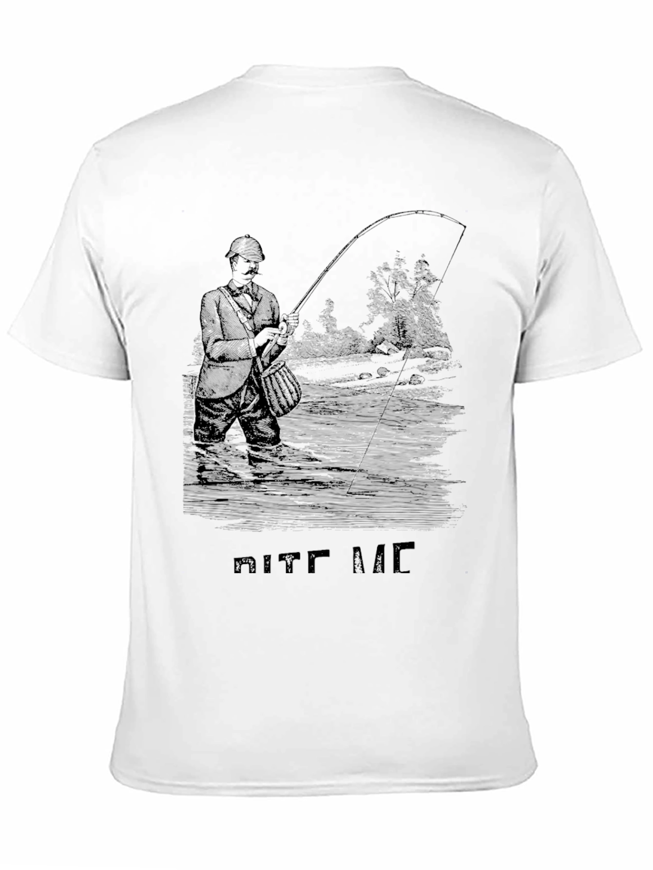 Vintage Angler Black Tee - Bite Me Fishing T-Shirt