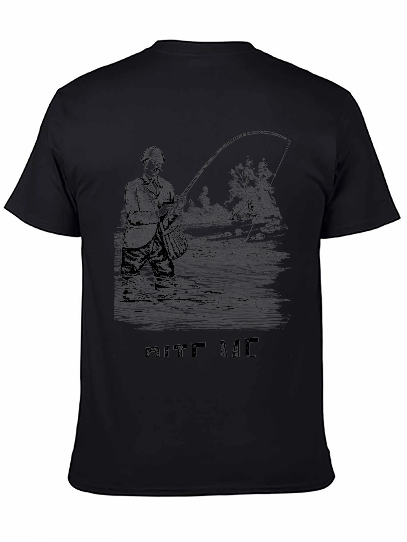 Vintage Angler Black Tee - Bite Me Fishing T-Shirt