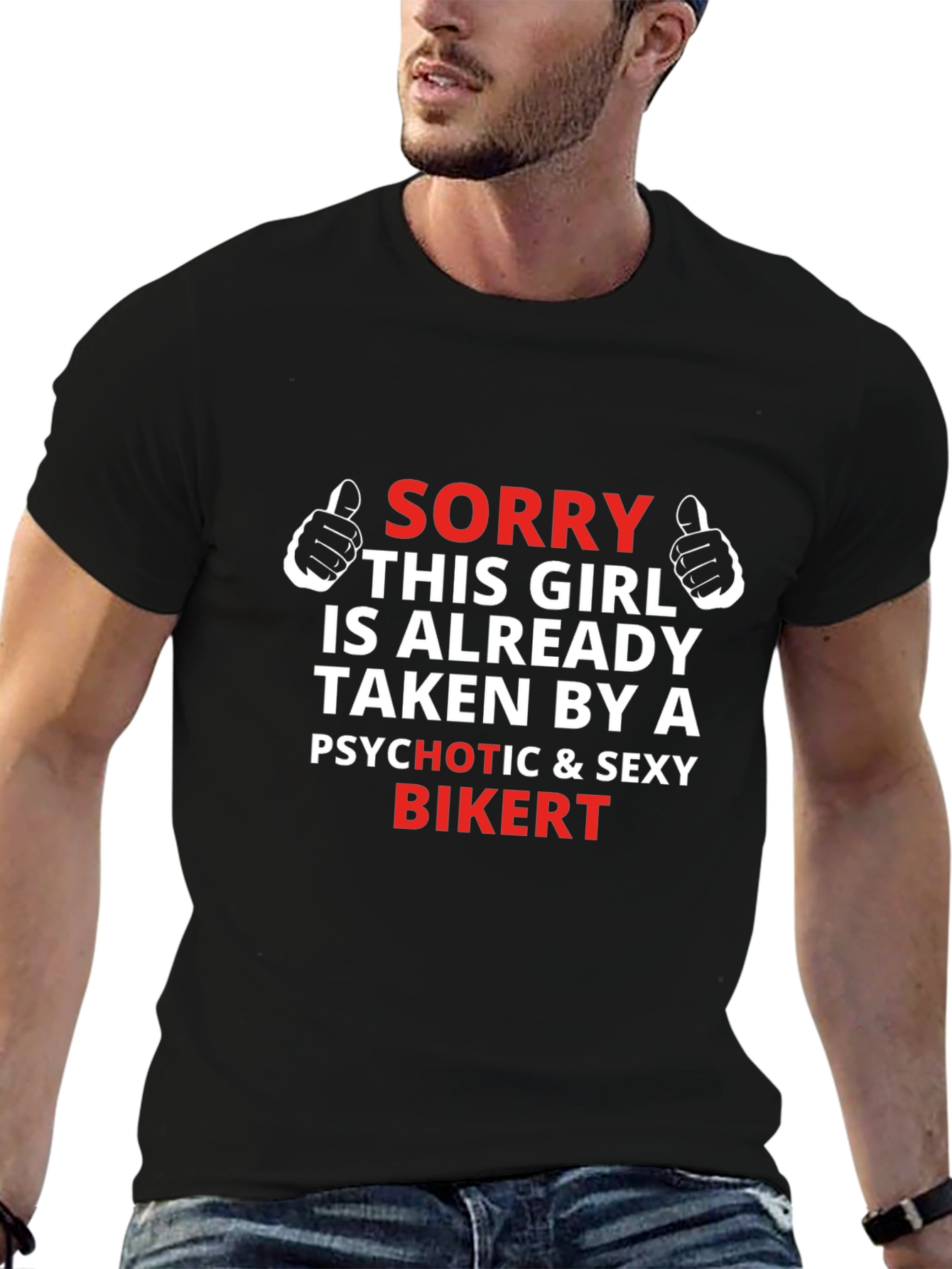 Funny Sorry Girl Taken By Biker Graphic Tee