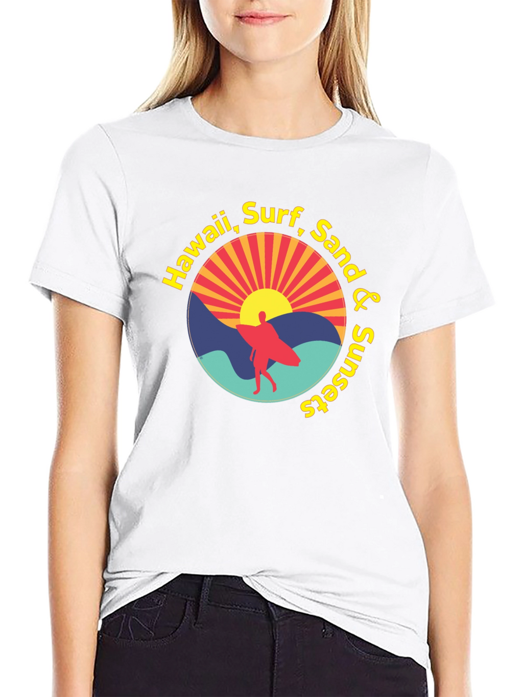 Hawaii Surf Sand Sunsets Graphic Tee