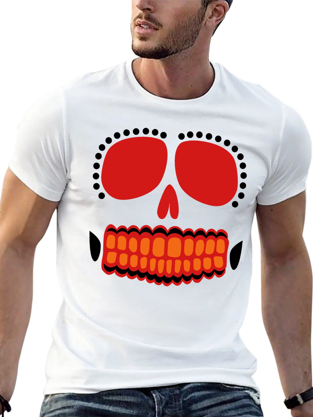 Day of the Dead Skull Graphic T-Shirt