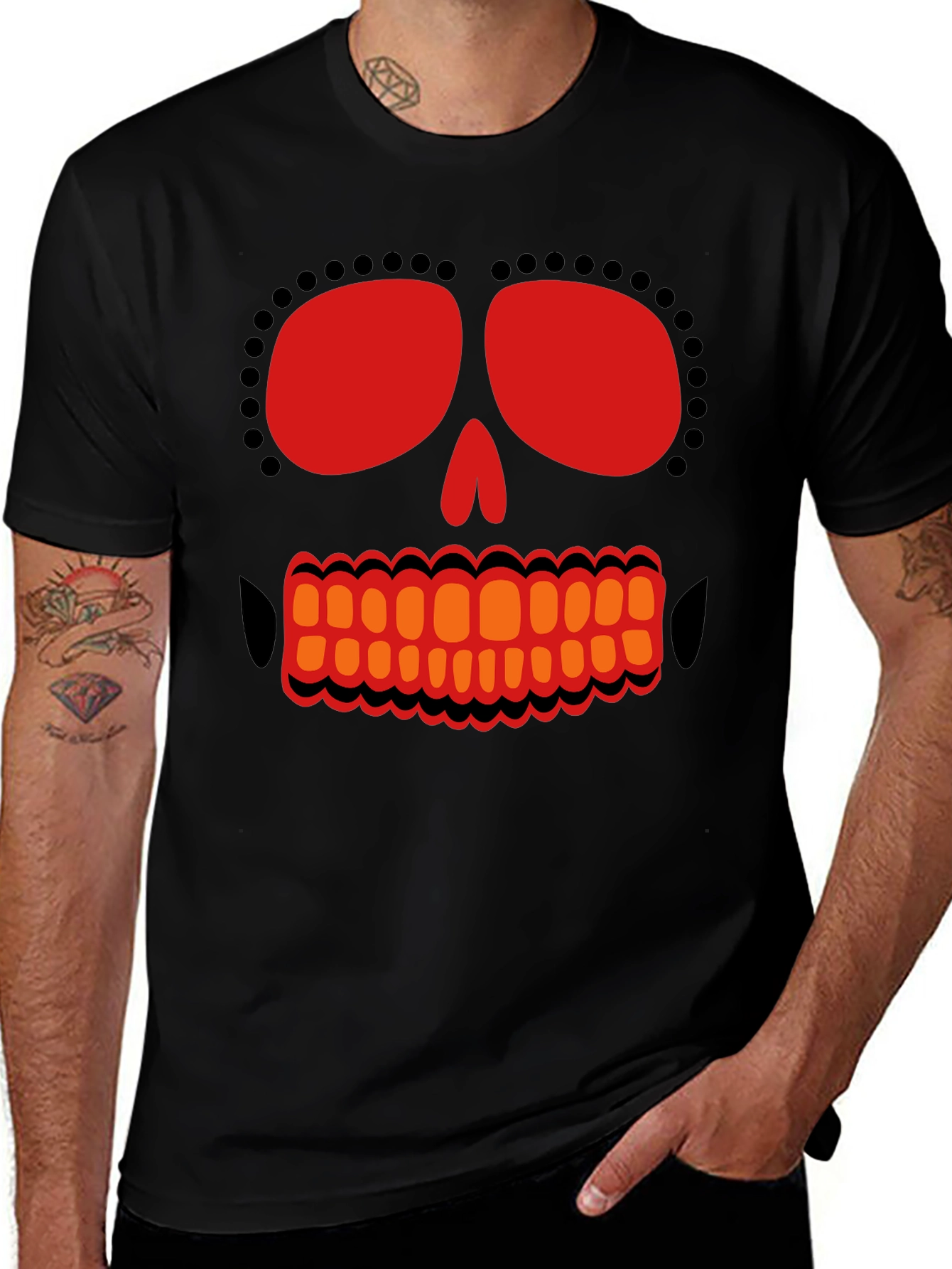 Day of the Dead Skull Graphic T-Shirt