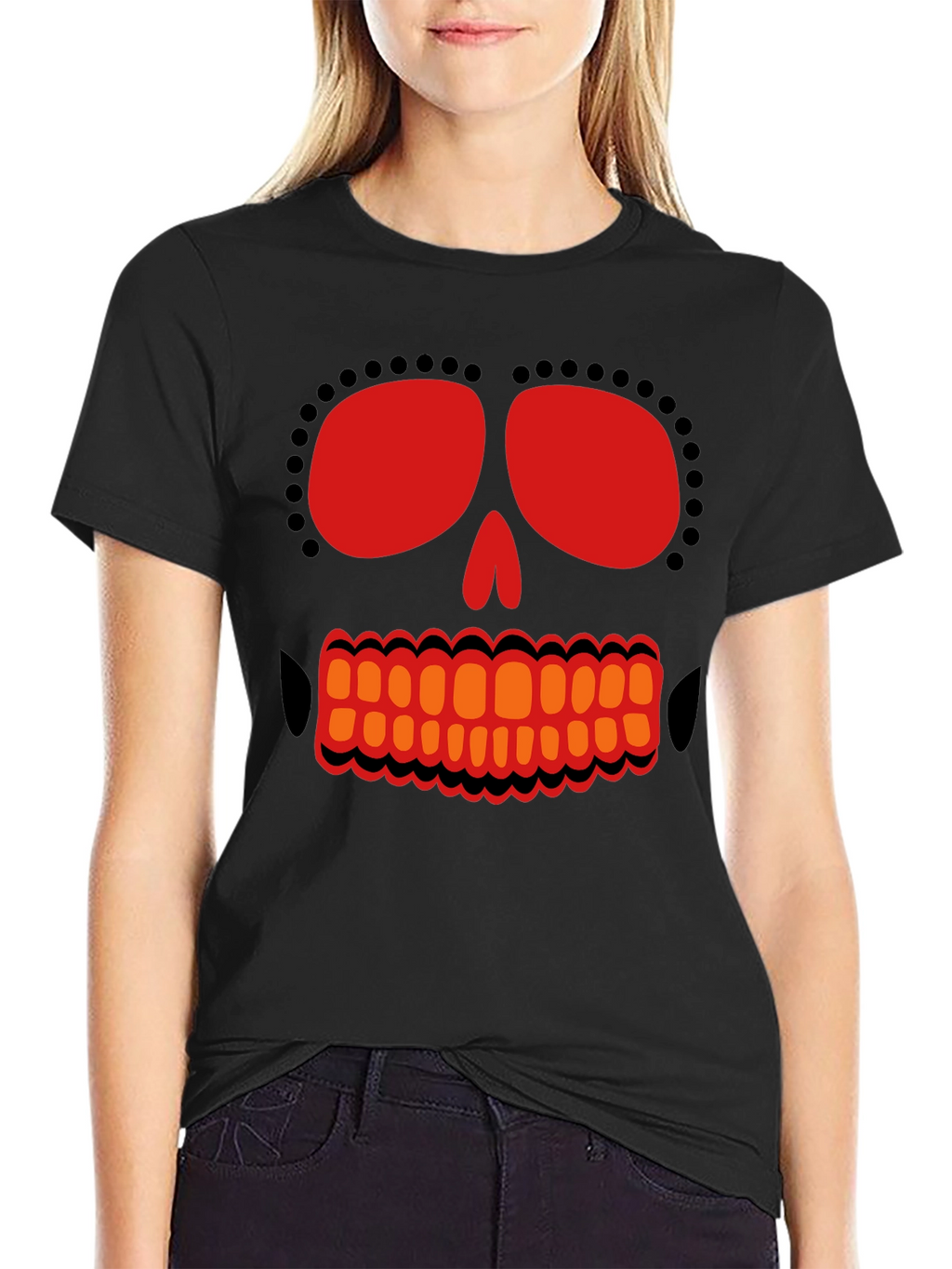 Day of the Dead Skull Graphic T-Shirt