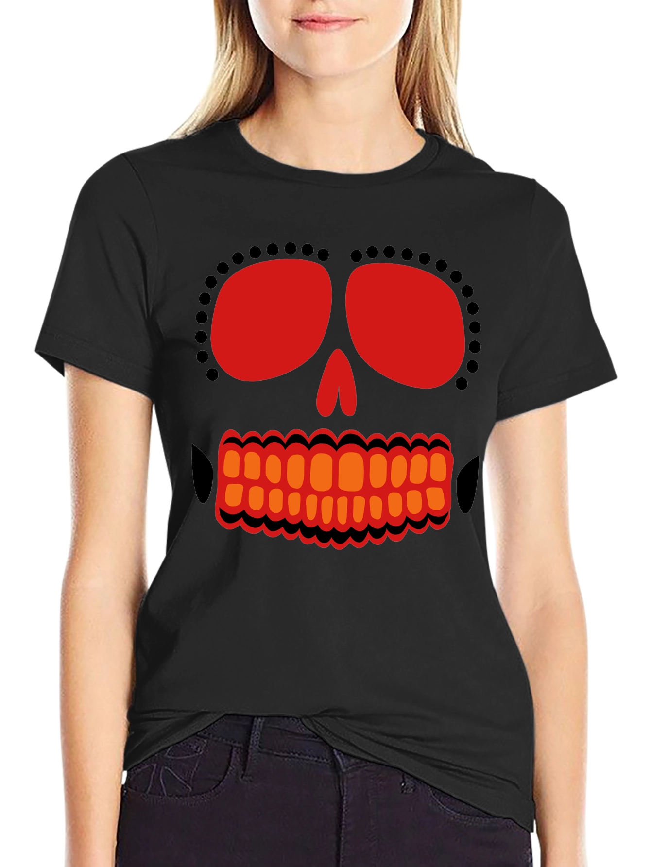 Day of the Dead Skull Graphic T-Shirt