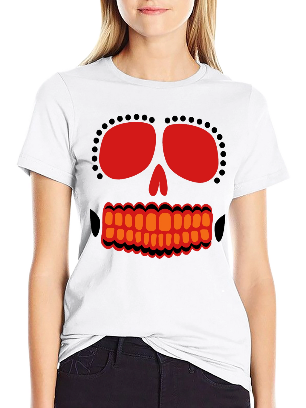 Day of the Dead Skull Graphic T-Shirt