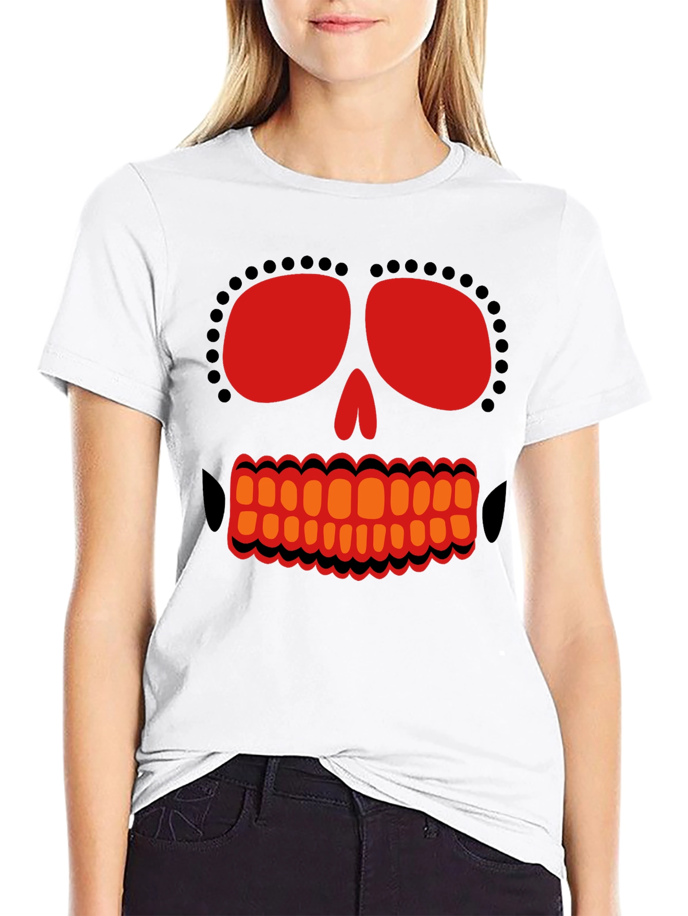 Day of the Dead Skull Graphic T-Shirt