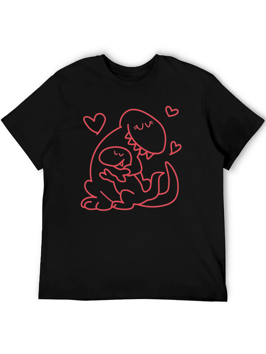 Dino Mom T-Shirt - Black Graphic Print Casual
