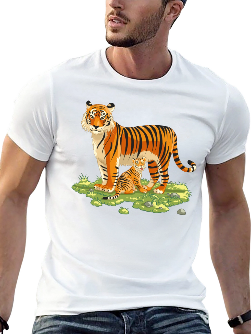 Tiger Cub T-Shirt: Black Cotton Blend