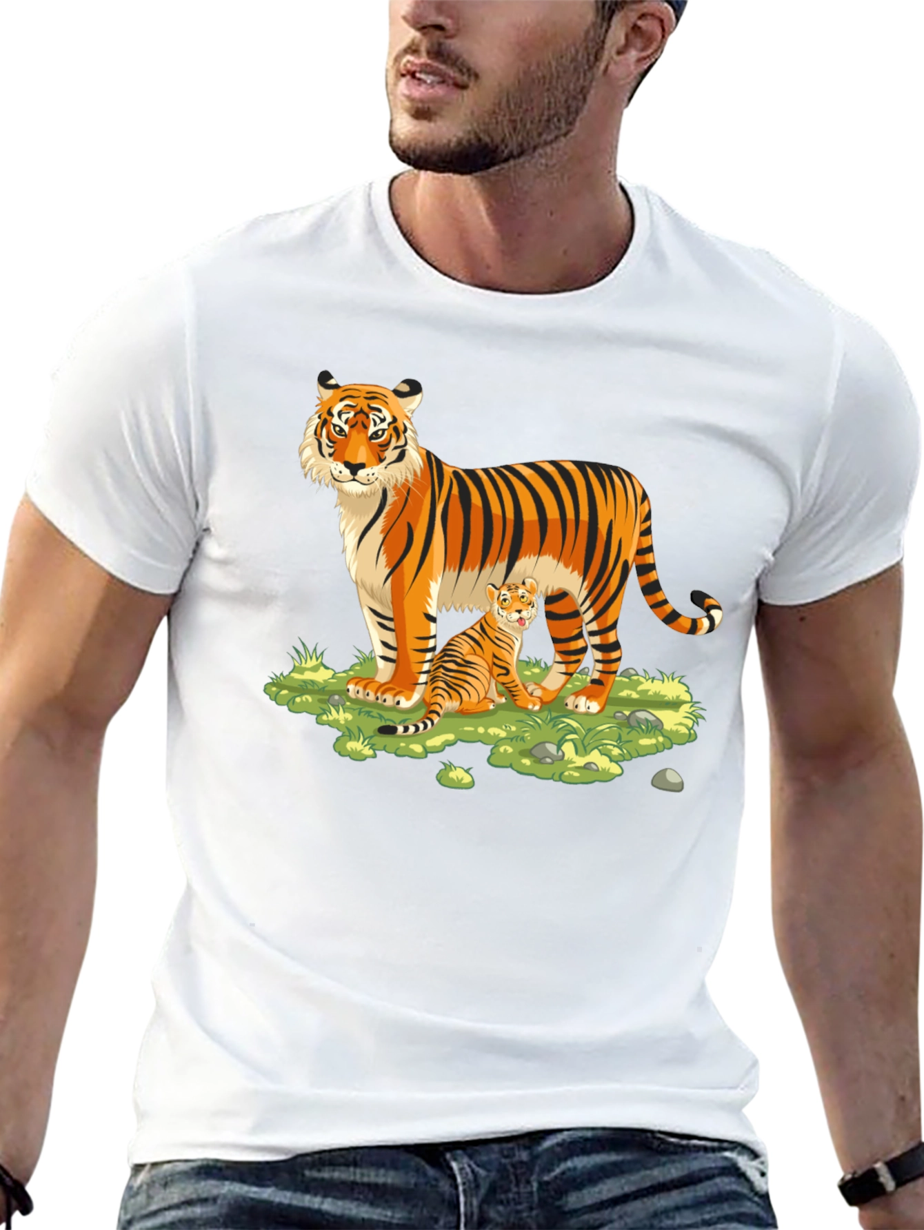 Tiger Cub T-Shirt: Black Cotton Blend