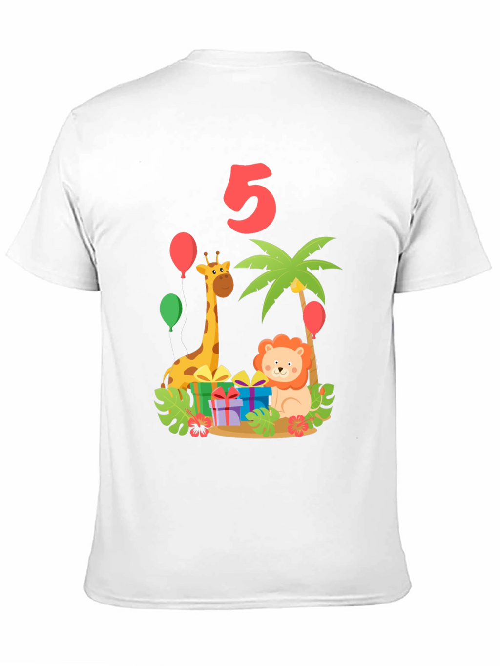 Kids 5th Birthday Jungle Animals T-Shirt