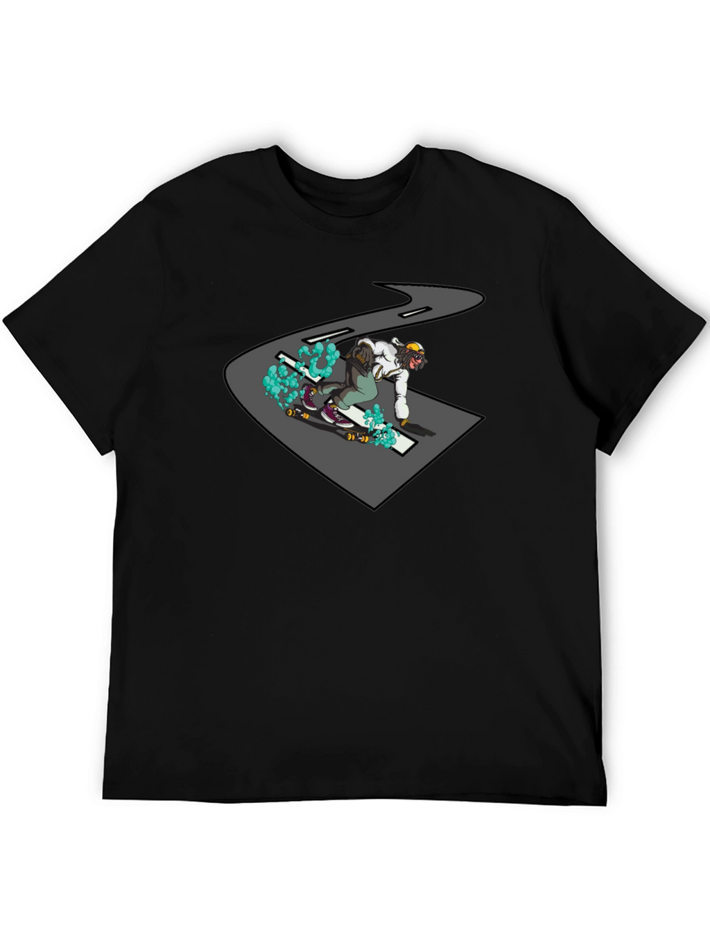 Skateboarder Graphic Black T-Shirt