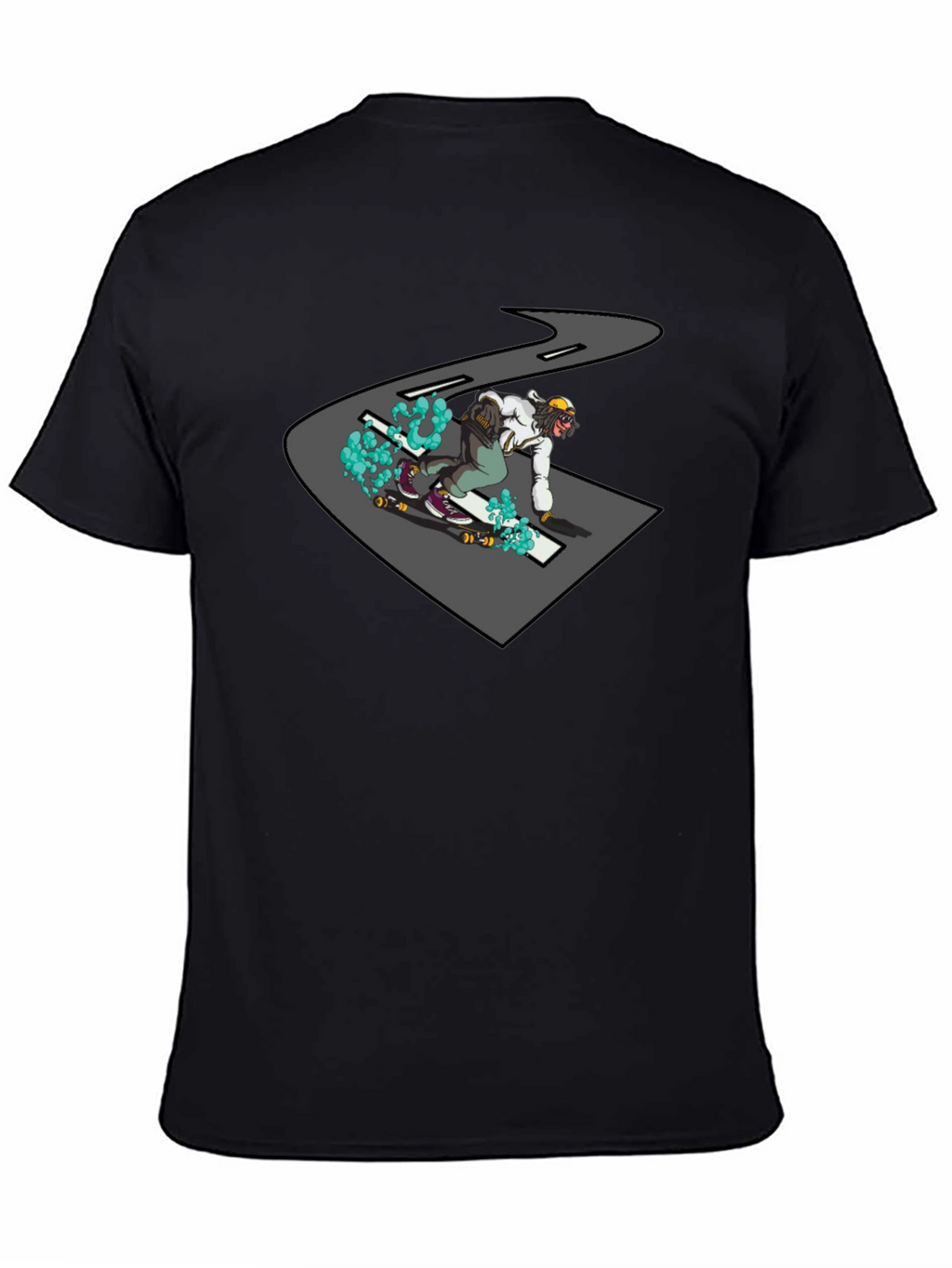 Skateboarder Graphic Black T-Shirt