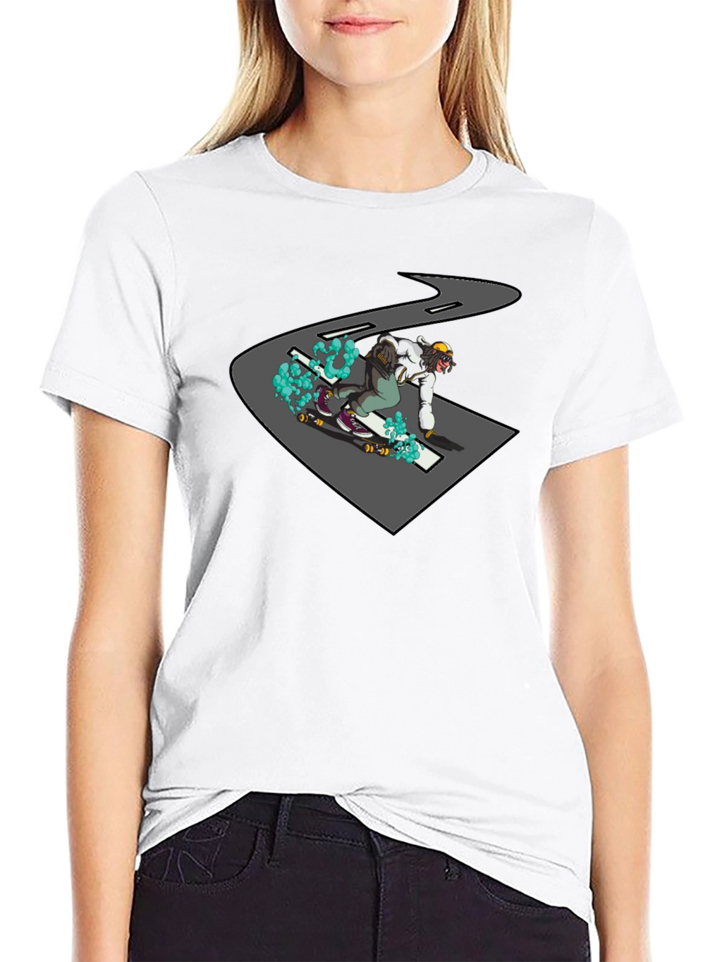 Skateboarder Graphic Black T-Shirt