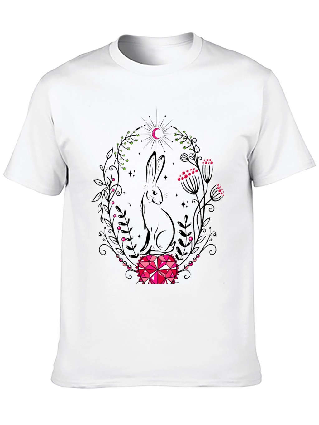 Rabbit & Moon Graphic Tee - Black