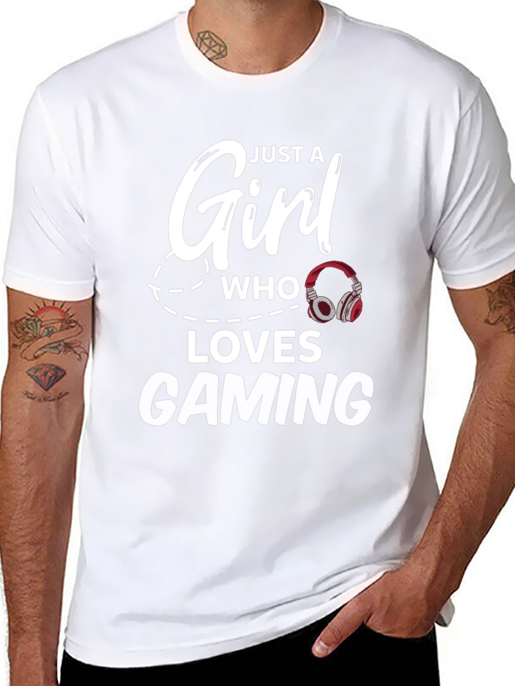 Just a Girl Who Loves Gaming Black T-Shirt