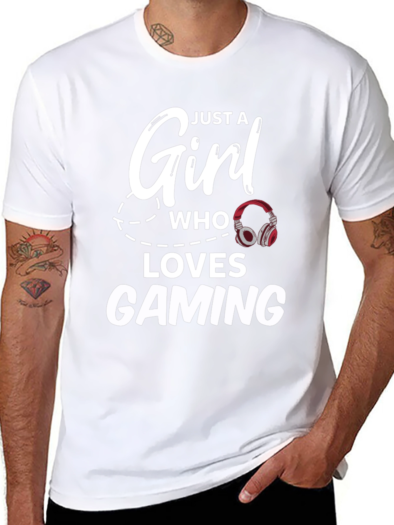 Just a Girl Who Loves Gaming Black T-Shirt