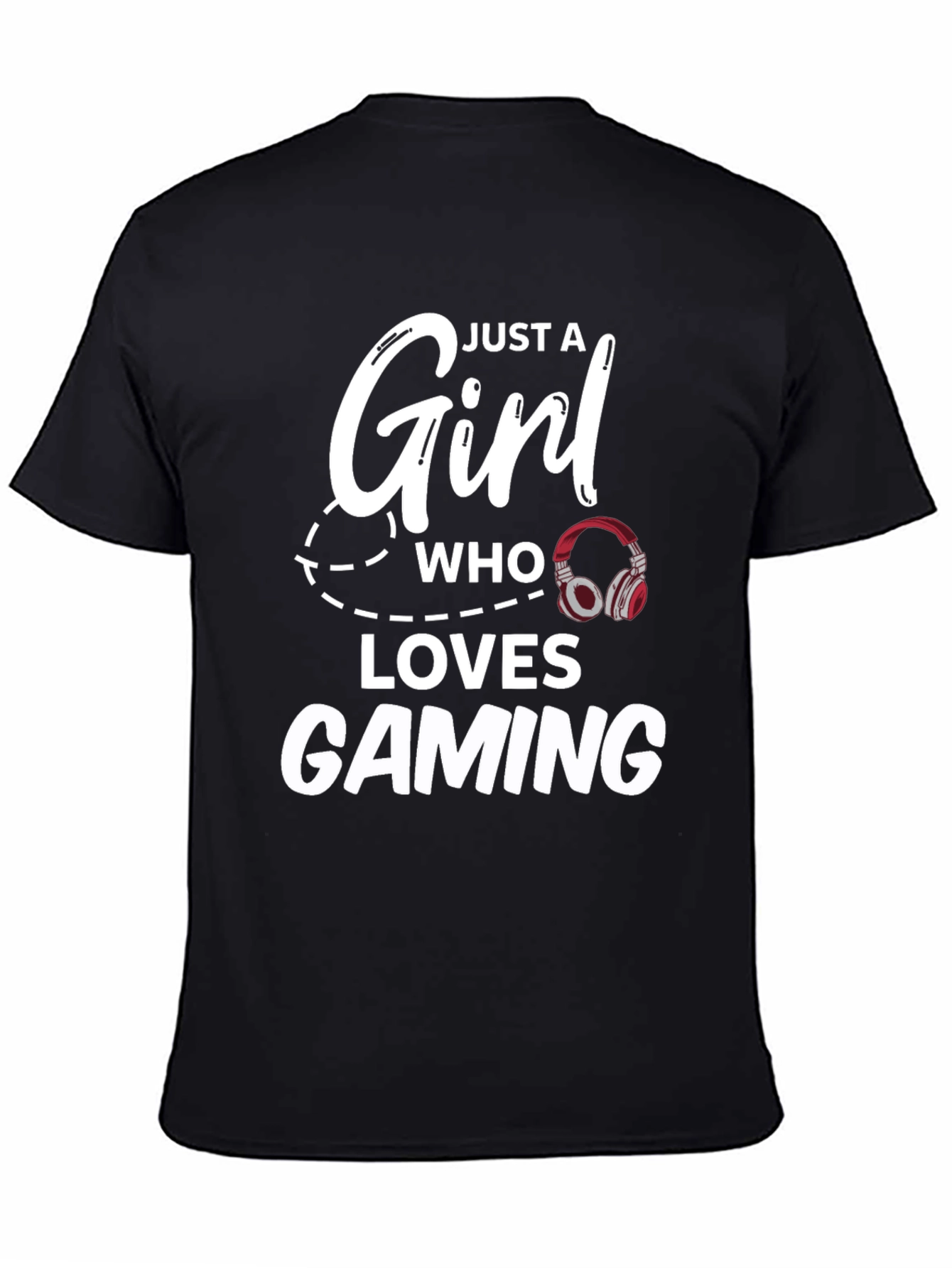 Just a Girl Who Loves Gaming Black T-Shirt