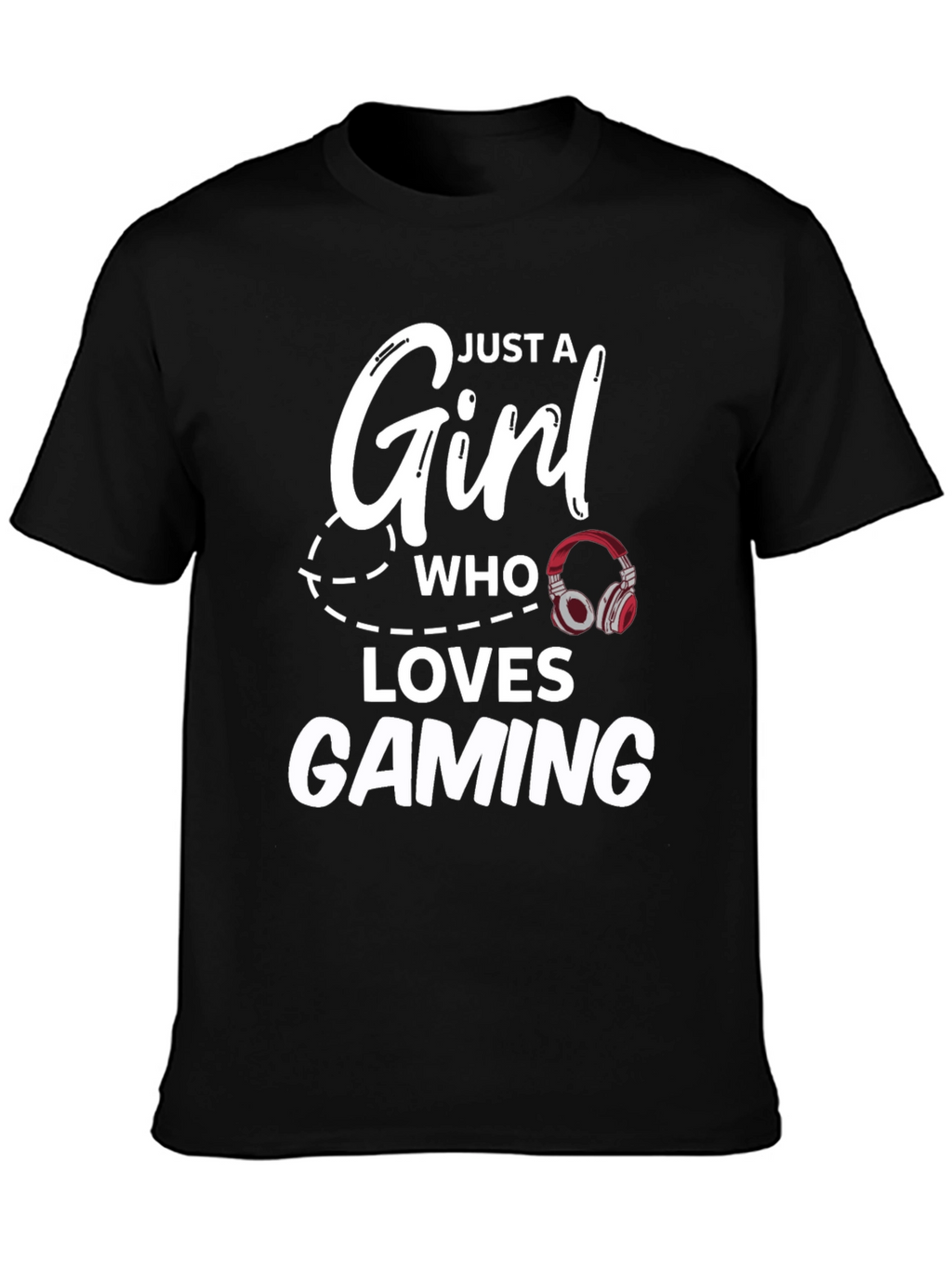 Just a Girl Who Loves Gaming Black T-Shirt