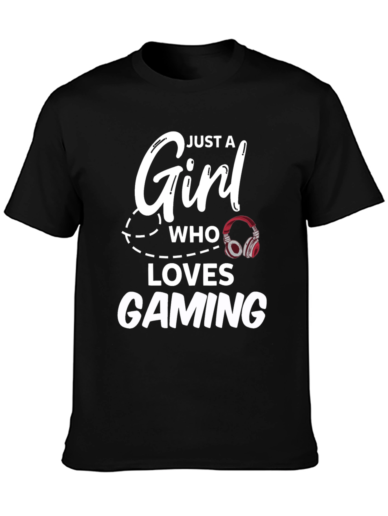 Just a Girl Who Loves Gaming Black T-Shirt