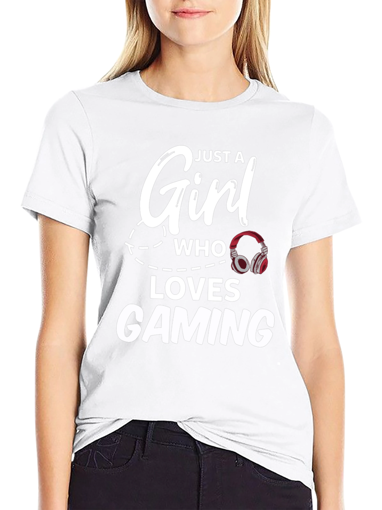 Just a Girl Who Loves Gaming Black T-Shirt