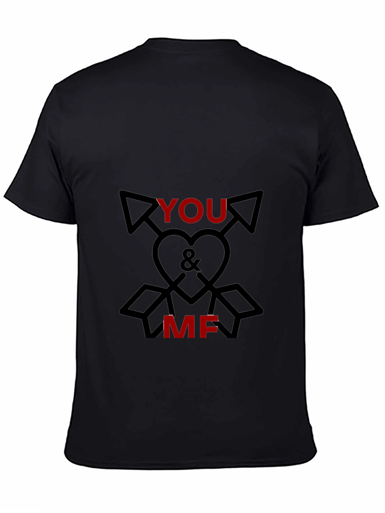 You & Me Graphic Tee - Black Cotton Blend
