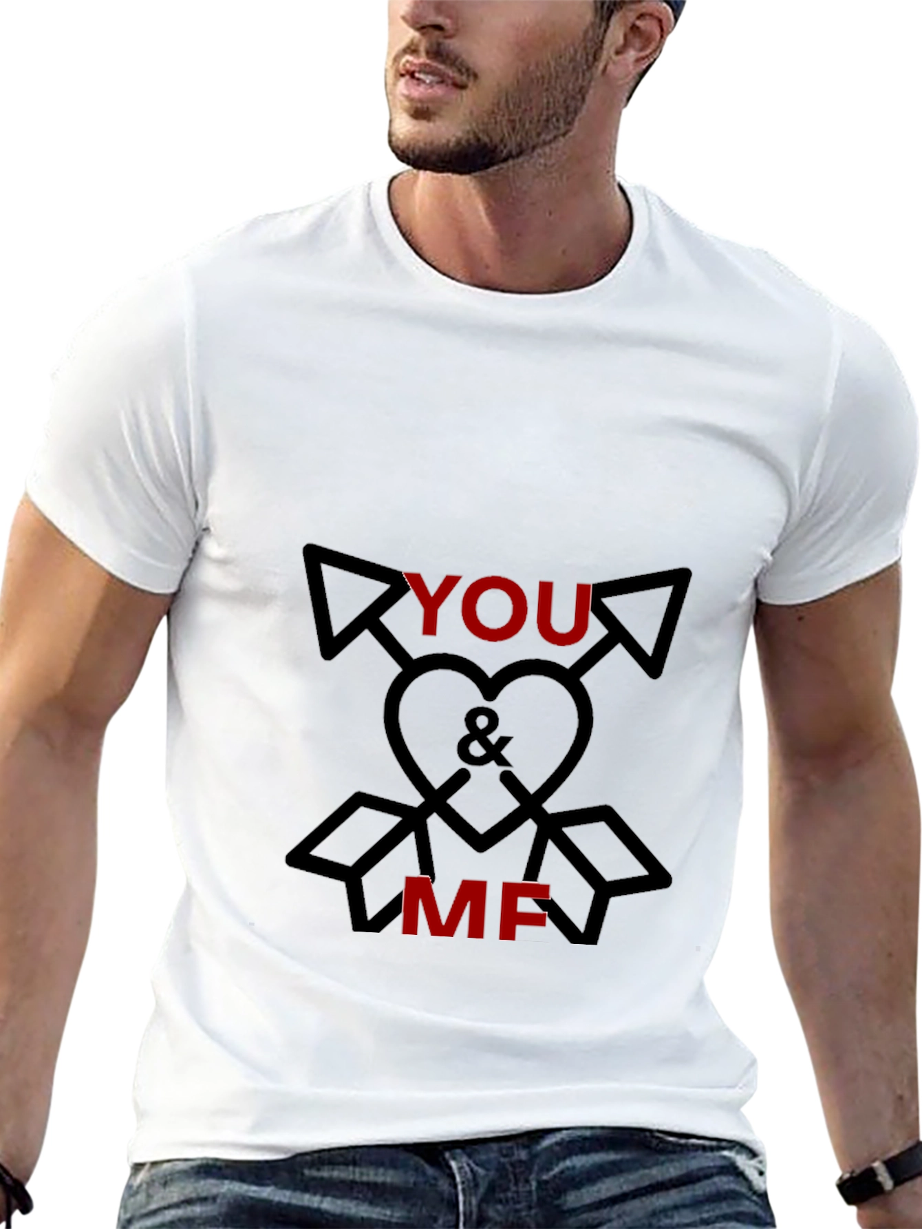 You & Me Graphic Tee - Black Cotton Blend