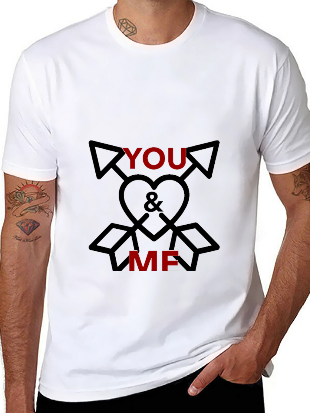 You & Me Graphic Tee - Black Cotton Blend