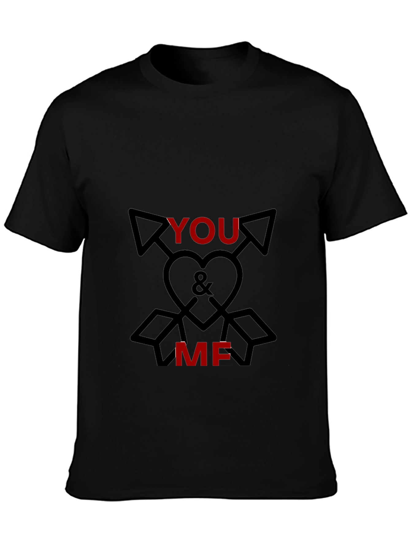 You & Me Graphic Tee - Black Cotton Blend