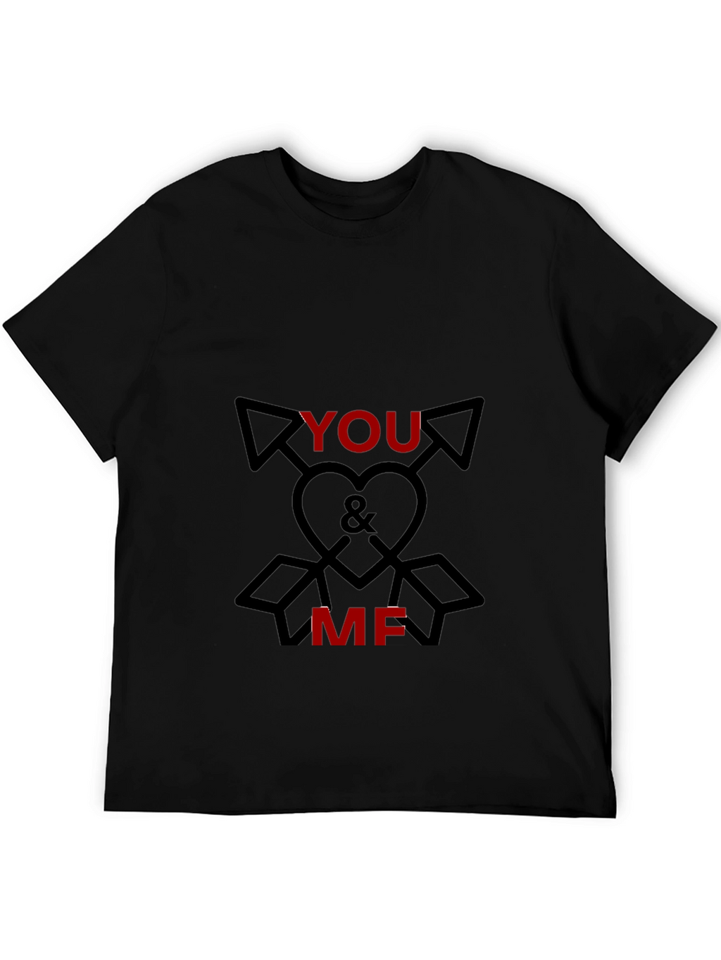 You & Me Graphic Tee - Black Cotton Blend