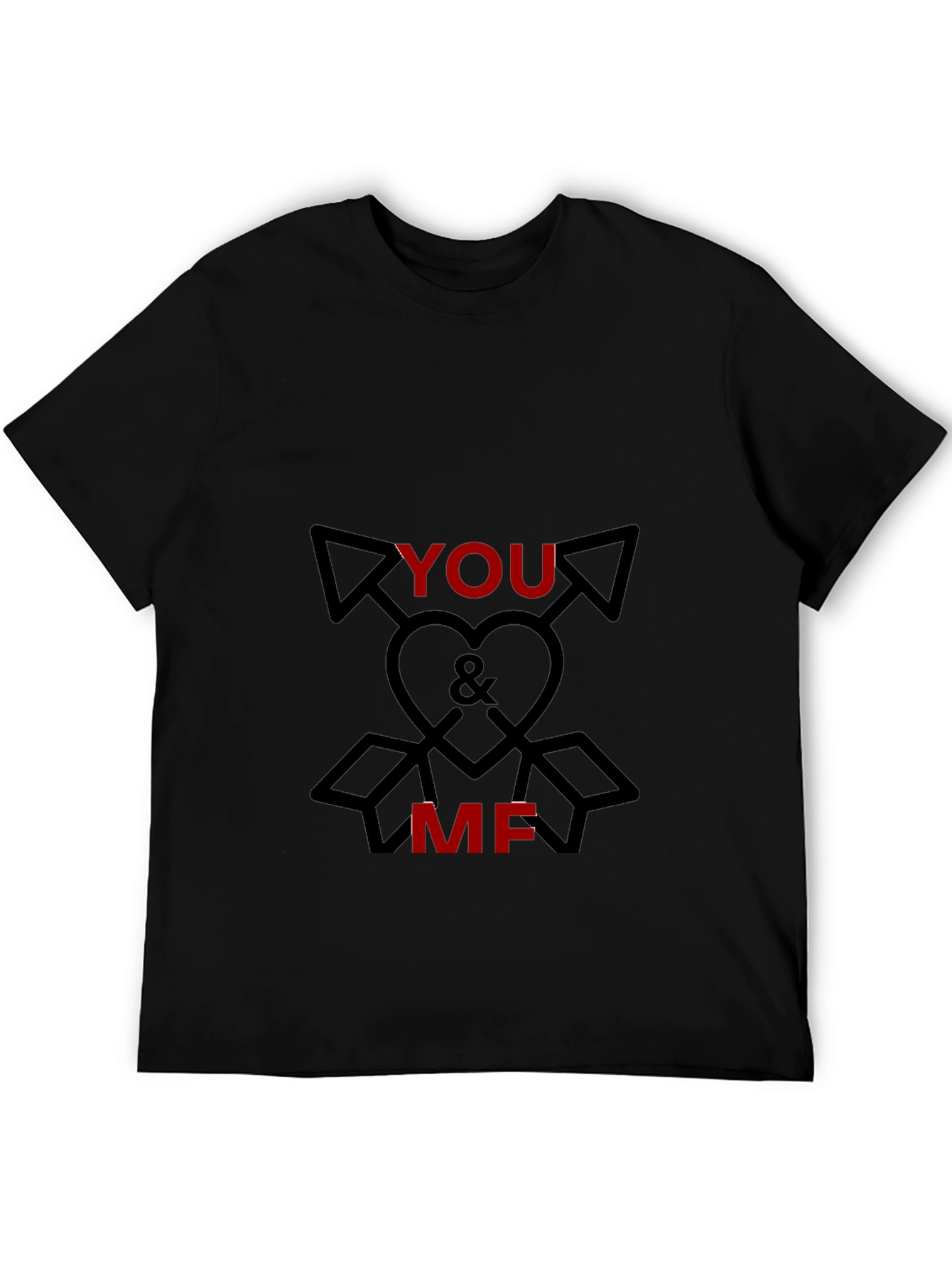 You & Me Graphic Tee - Black Cotton Blend