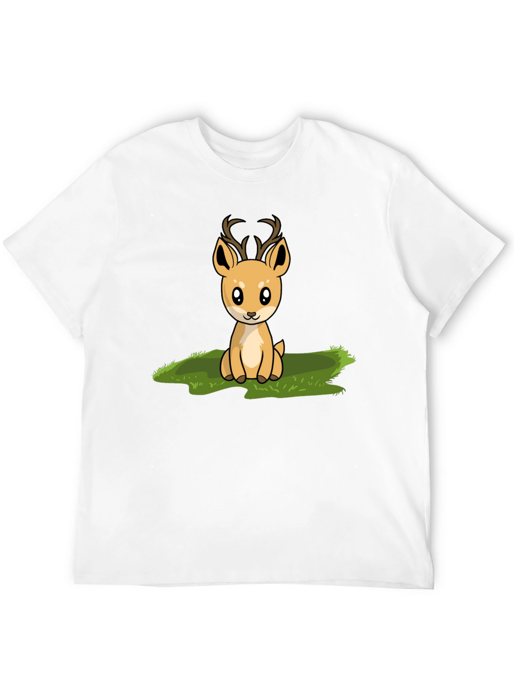 Cute Deer Graphic Print Black T-Shirt