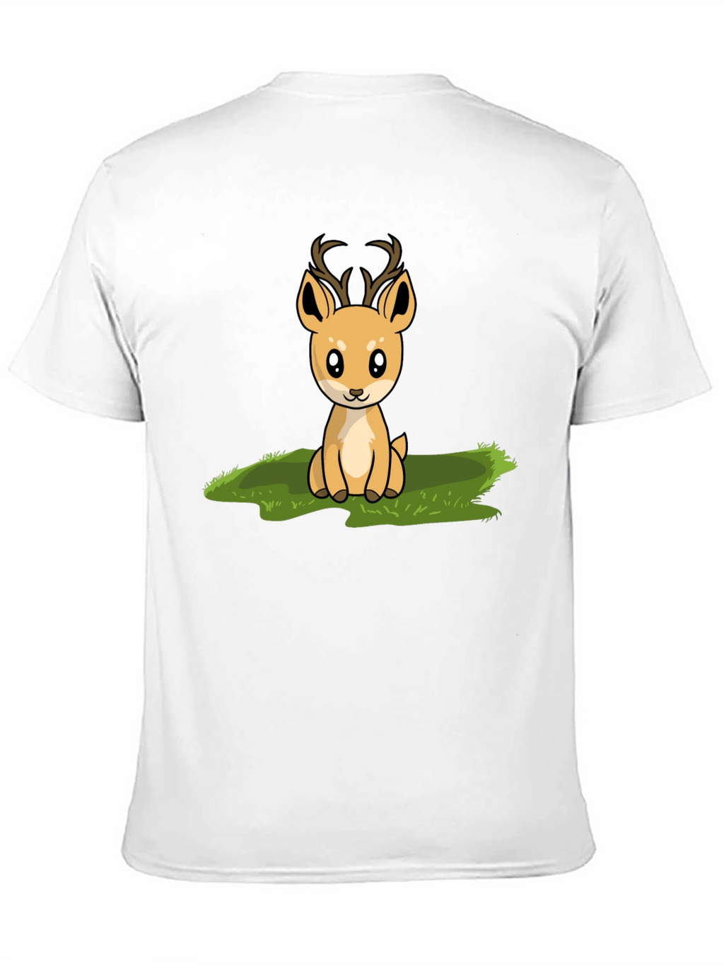 Cute Deer Graphic Print Black T-Shirt
