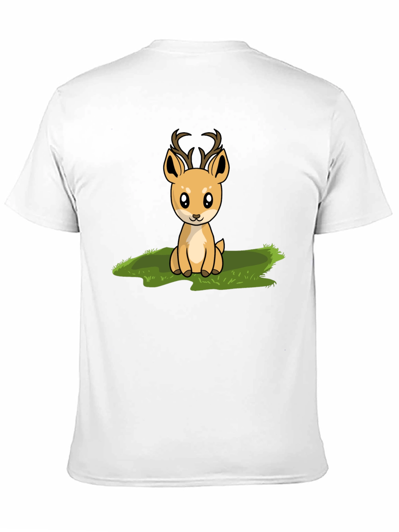 Cute Deer Graphic Print Black T-Shirt